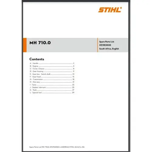 Parts List & Diagram Mh710.0 Stihl 1