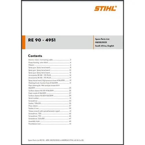 Parts List & Diagram Re90 Stihl 1