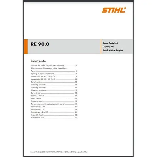 Parts List & Diagram Re90.0 Stihl 1