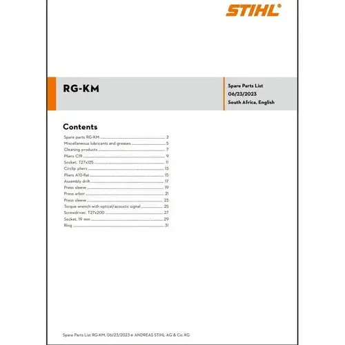 Parts List & Diagram Rg-Km Stihl 1