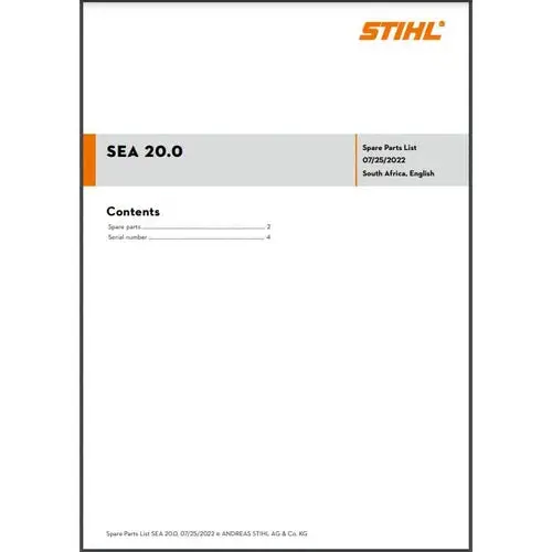 Parts List & Diagram Sea20.0 Stihl 1