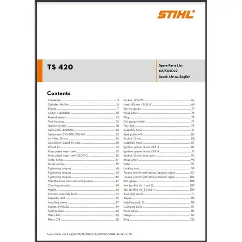 Parts List & Diagram Ts420 Stihl 1
