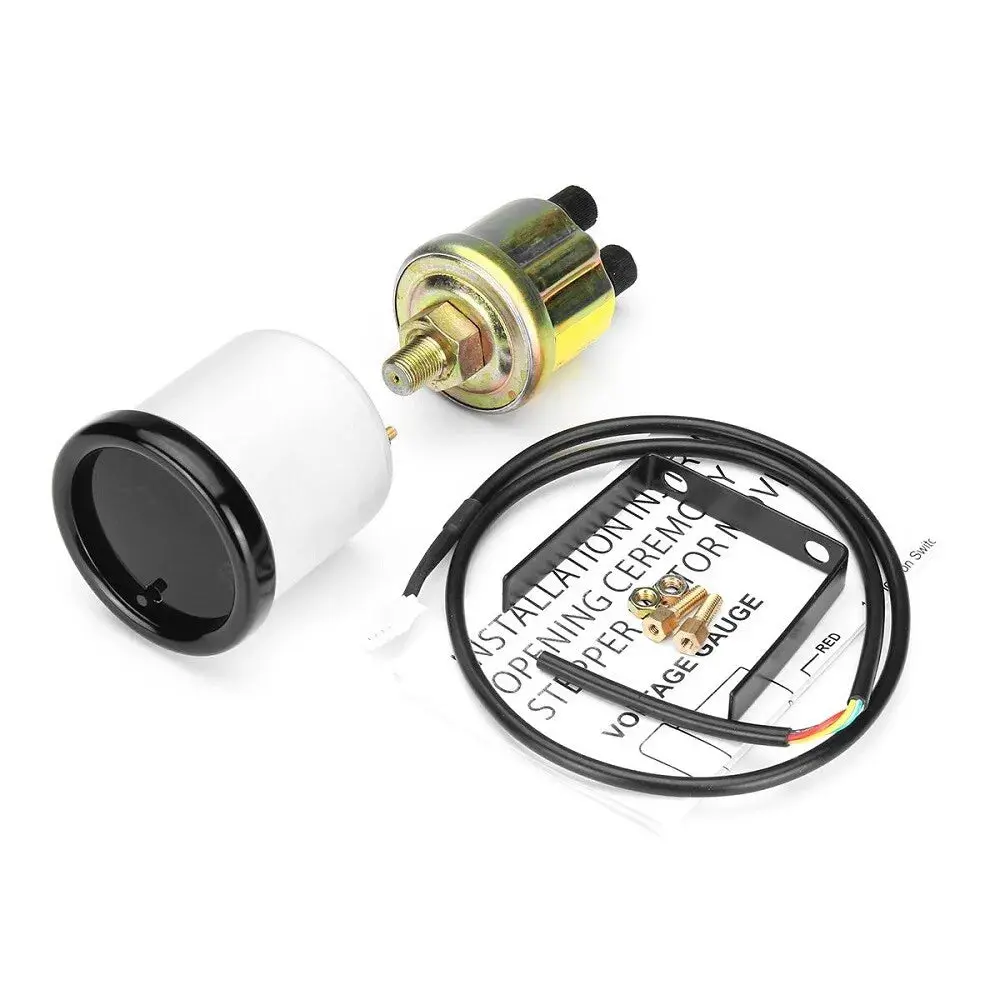 2 Inch Engine Oil Pressure Gauge 1/8 Npt Electronic Psi Sensor Kit 2