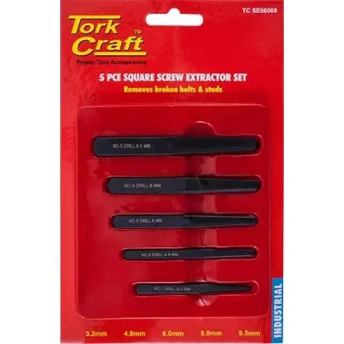 Screw Extractor Square Set 5Pcⓓ 1