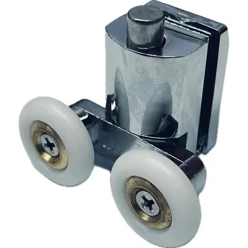 Shower Door Bottom Double Roller Wheel Chrome 1