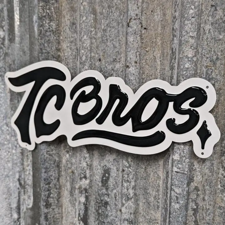 Tc Bros. Metal Shop Sign - Stamped Aluminum 1
