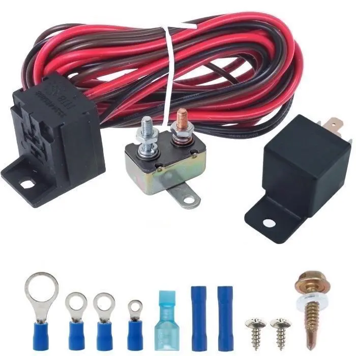 Single Electric Radiator Cooling Fan 30 Amp Relay Wiring Harness Only Kit 1