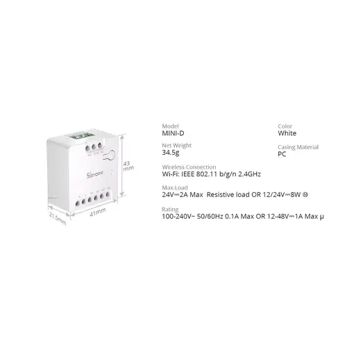 Smart Wi-Fi Switch Mini-D Sonoff 2