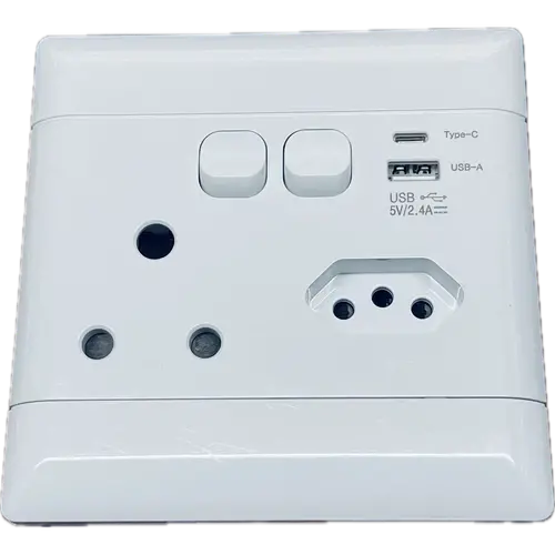 Socket 4X4 Pvc Usb+Euro+3Pin Reddisson/Ausma 1