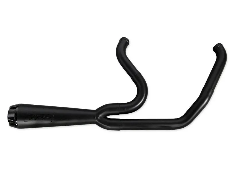 Two Bros. Comp S 2-Into-1 Black Exhaust W/ Carbon End Cap For Harley '18-'24 M8 Softail 1