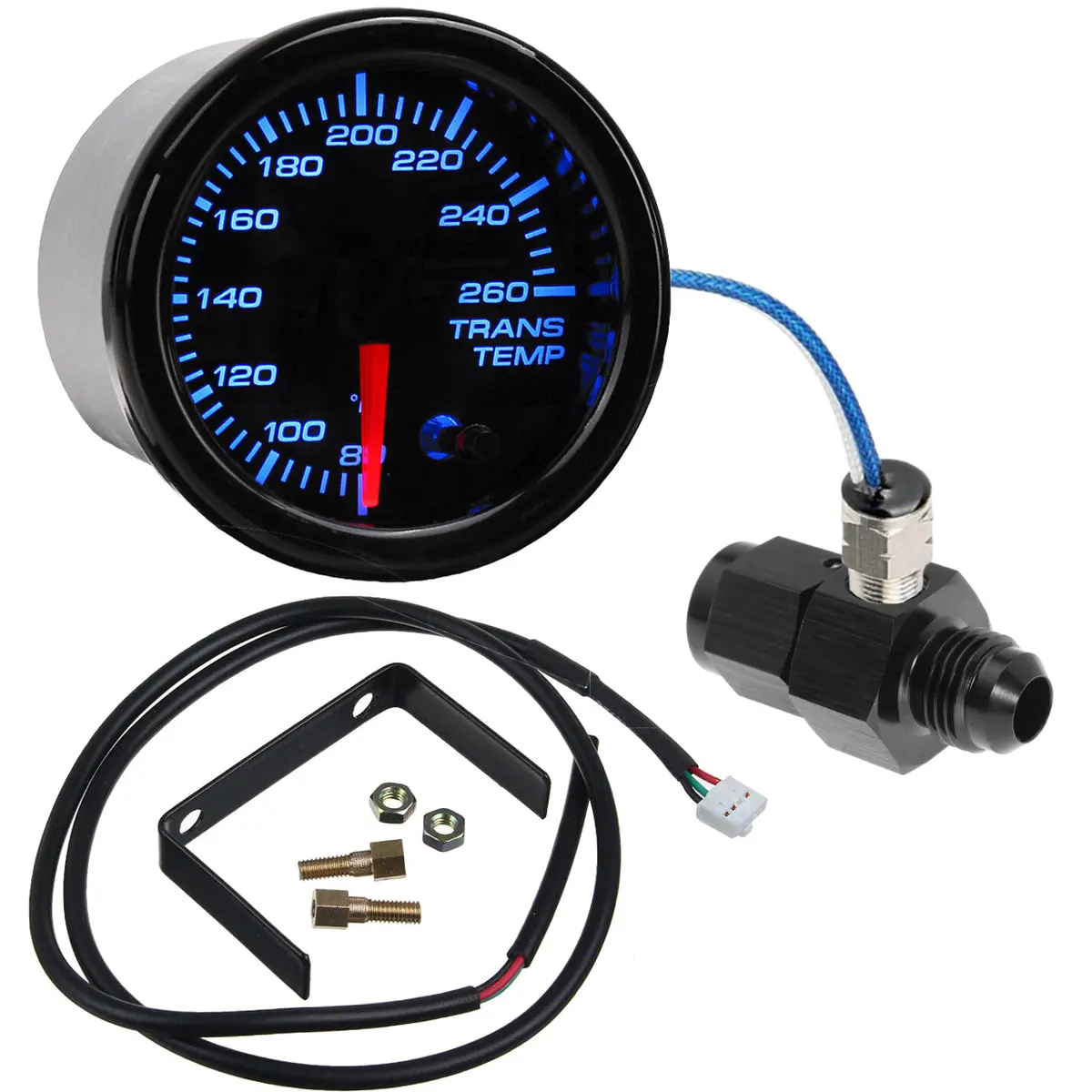 2 Inch Transmission Oil Cooler Temp Gauge Sender Unit An Hose End Adapter 1