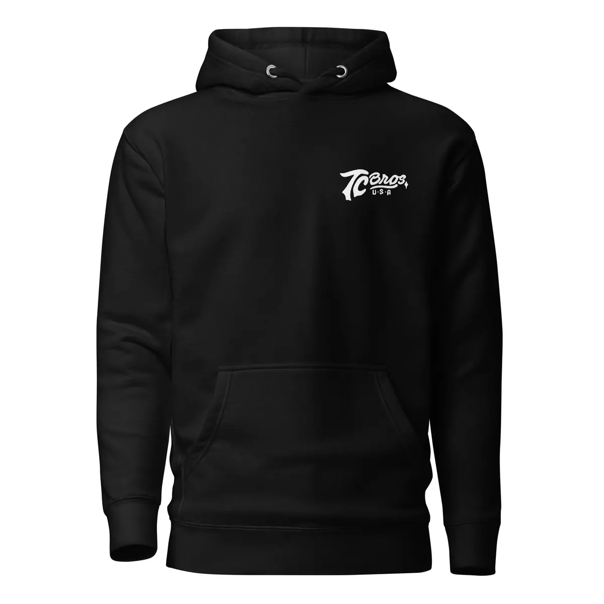 Script Black Hoodie - White Print 1