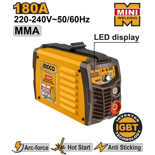 Welding Machine Stick 180𝐴 Mini Ingco 2