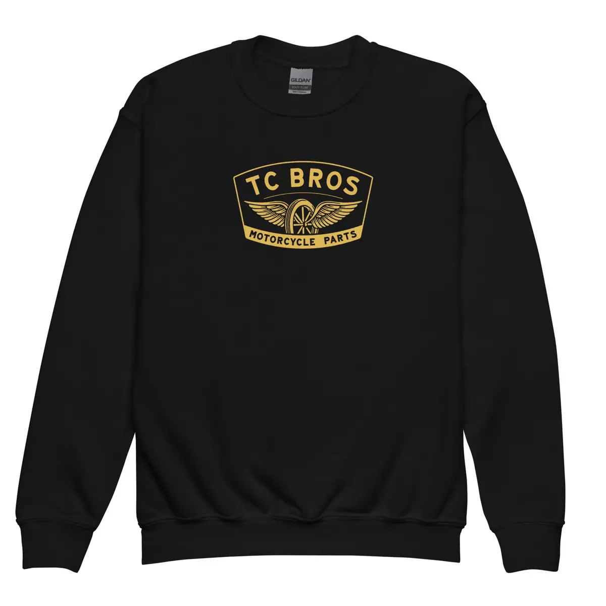 Youth Crewneck Sweatshirt - Winged Wheel - Black/Gold 1