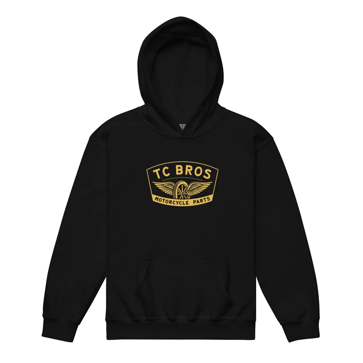 Youth Heavy Blend Hoodie - Winged Wheel - Black/Gold 1