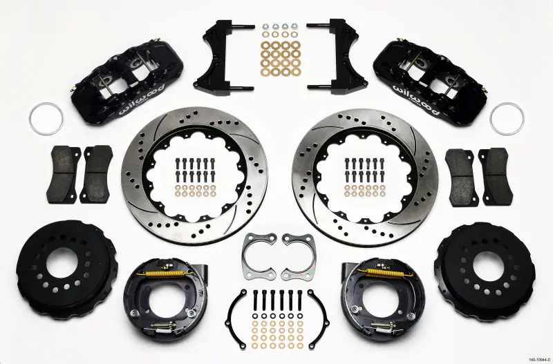Wilwood Aero4 Rear Parking Brake Kit For Ford – 14-Inch Drilled Rotor, New-Style Caliper, 2.36-Inch Offset 1