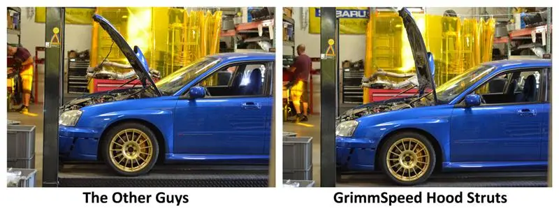 Grimmspeed Hood Struts For 2002–2007 Subaru Impreza, Wrx & Sti – Durable Gas Spring Support 1