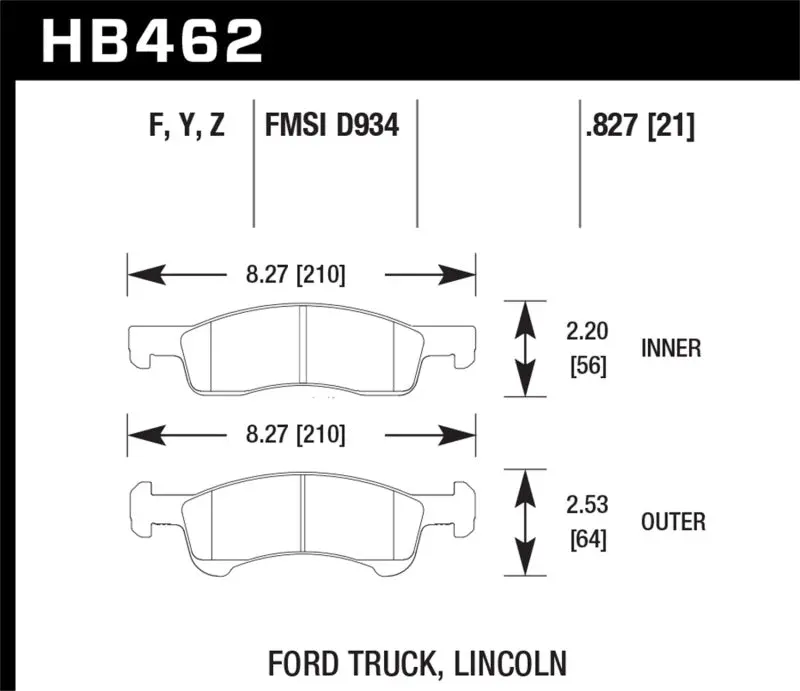 Hawk Lts Front Brake Pads For 2003–2006 Ford Expedition & Lincoln Navigator 1