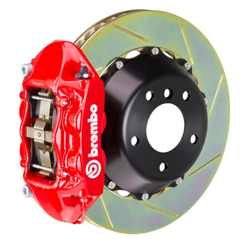 Brembo Rear Big Brake Kit For 2003–2007 Porsche Cayenne S/Turbo – 380X28Mm Two-Piece Slotted Rotors, 4-Piston Calipers, Red Finish 1