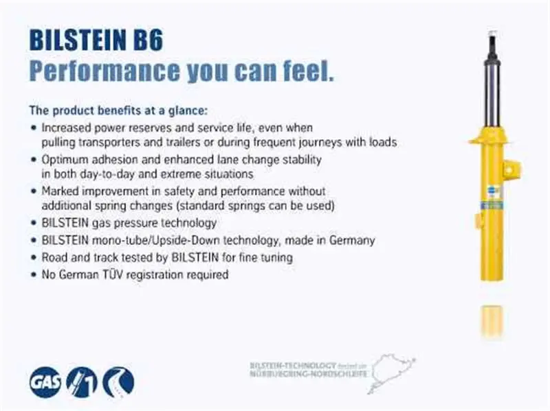 Bilstein B6 Monotube Front Left Shock Absorber For 2015–2018 Subaru Outback 2