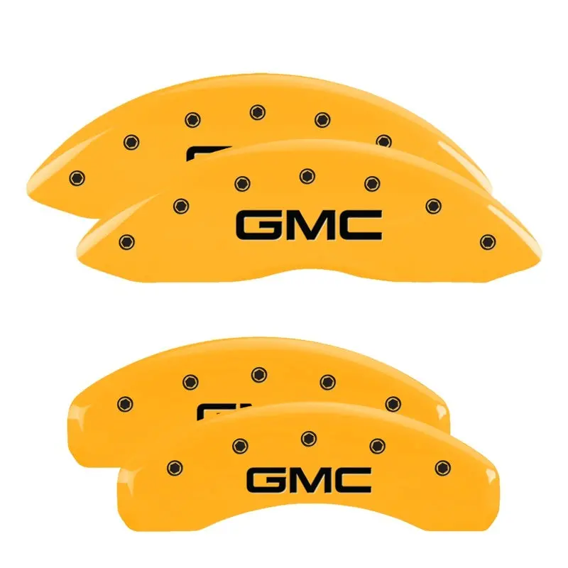 Mgp Engraved 4-Piston Caliper Covers For Gmc – Yellow Finish With Black Chrome, Fits 2008 Envoy 1