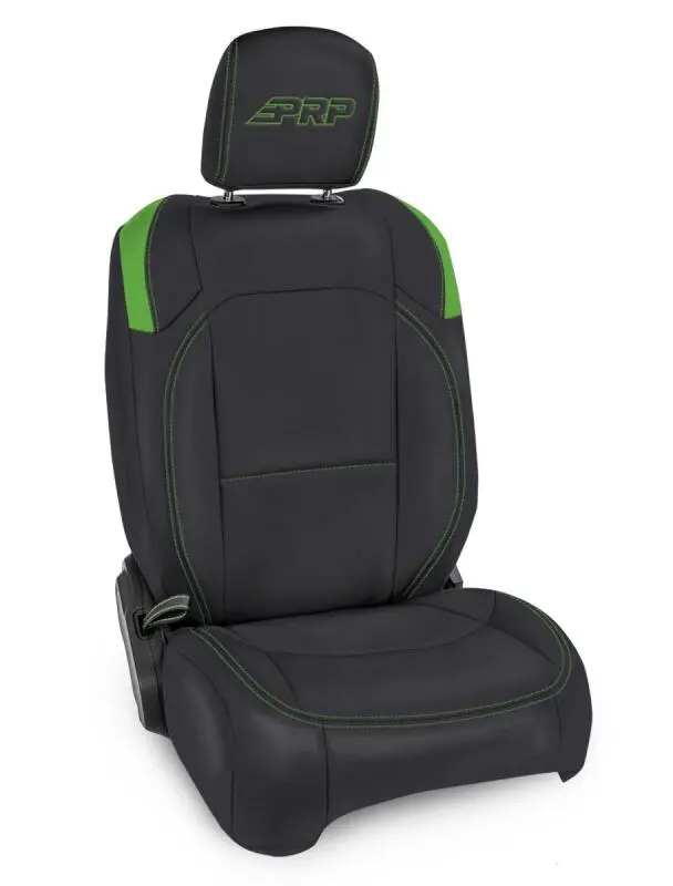 Prp Front Seat Covers For Jeep Wrangler Jl And Gladiator Jt – Pocket-Style Back, Black/Green Two-Tone 1