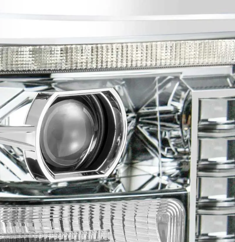 Alpharex Pro-Series Projector Headlights For 2011–2016 Ford F-250 Super Duty – Plank-Style Chrome Housing With Sequential Turn Signals 2