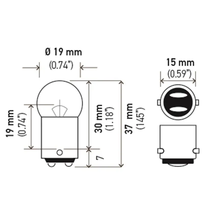 Hella Ba15D Base Bulb – 12V, 8W, G6 Filament Type 1