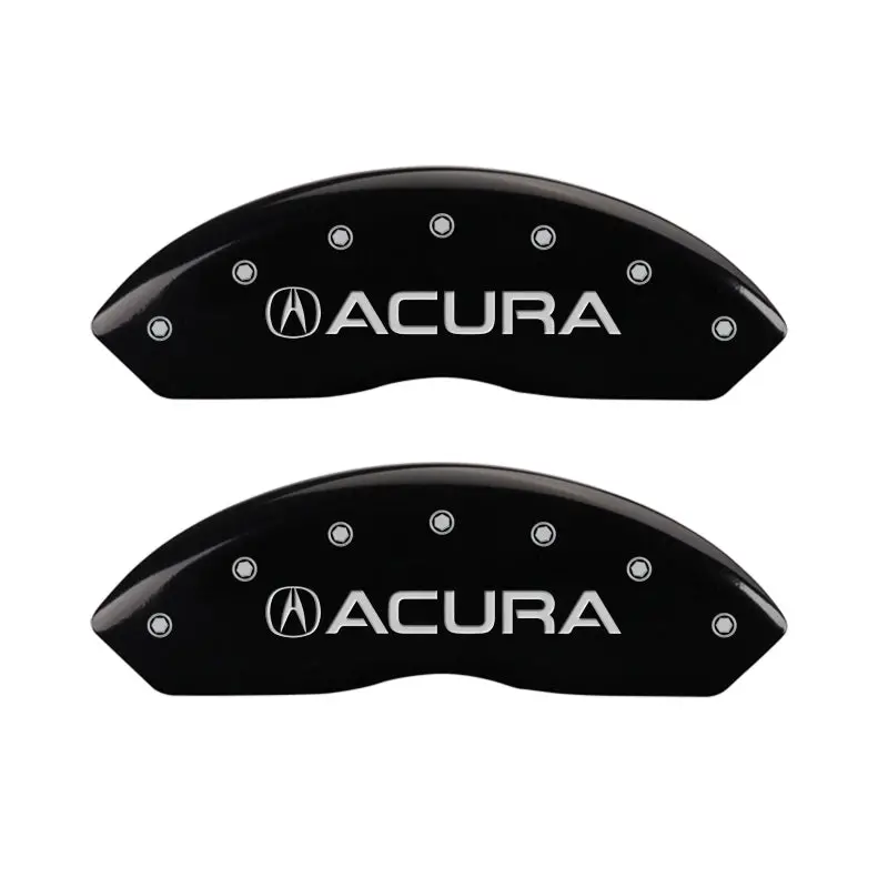 Mgp 4 Caliper Covers Engraved Front & Rear Acura Black Finish Silver Ch 1