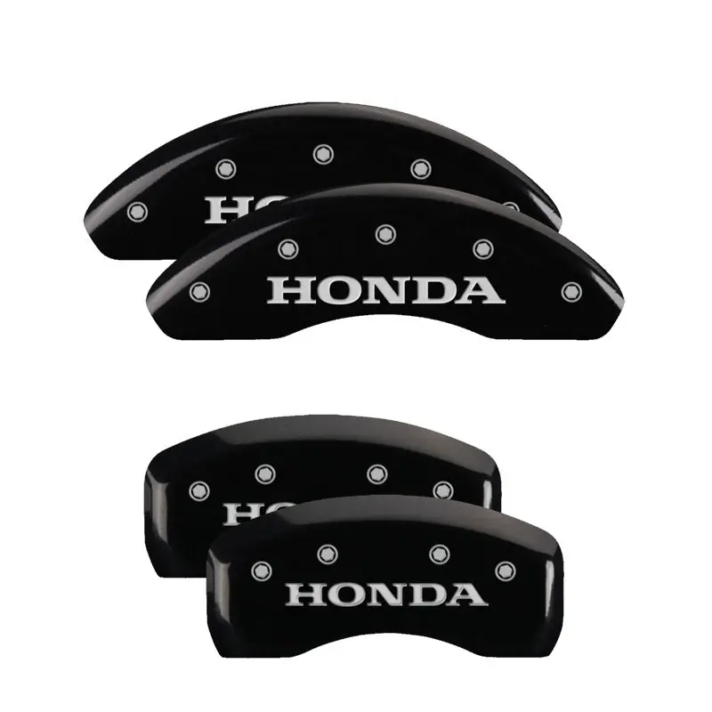 Mgp Engraved 4-Piston Caliper Covers – Black Finish With Silver Accent For 2017 Honda Civic 1