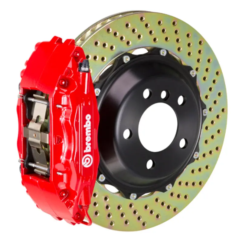 Brembo Gt Big Brake Kit – Front 6-Piston Calipers With 355X32Mm Two-Piece Drilled Rotors For 2011–2023 Dodge Challenger V8 (Excluding Awd/Srt8) 1