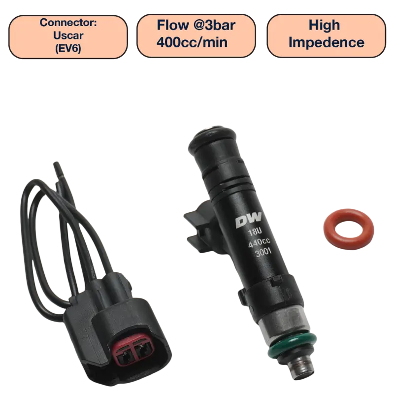 Deatschwerks Single Fuel Injector – 440Cc Flow Rate, 60Mm Length, 14Mm O-Ring Seals 1