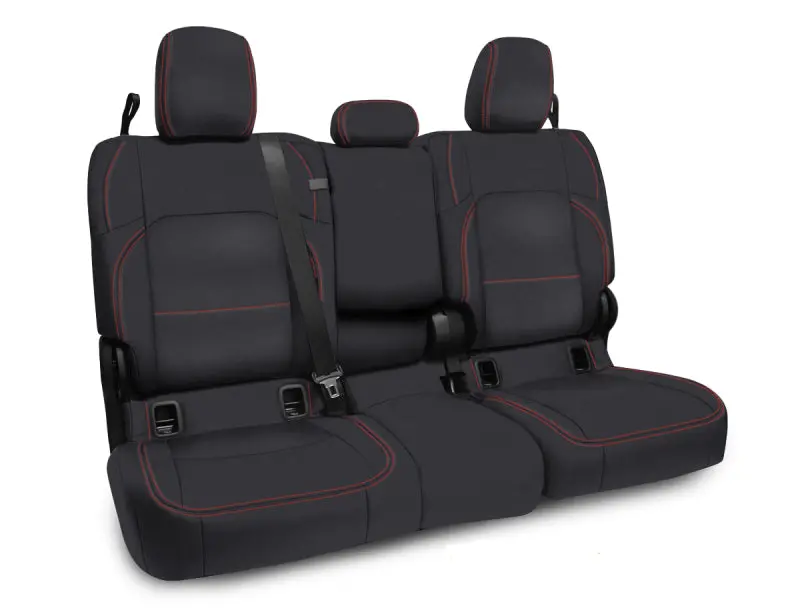 Prp Leather-Trimmed Rear Bench Seat Cover For 2020+ Jeep Gladiator Jt – Black With Red Stitching 1