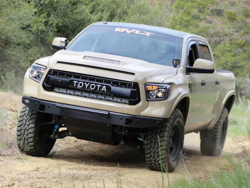Cali Raised Hidden Led Light Bar Brackets – Curved Grille Mount For 2014–2021 Toyota Tundra (42" Bar, No One-Light B) 1