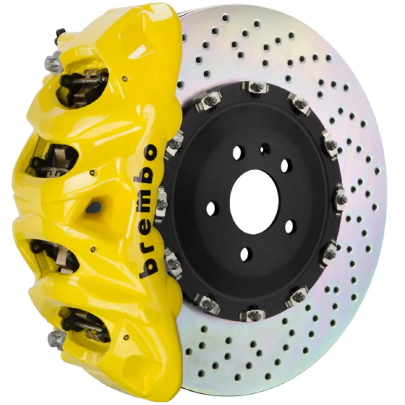 Brembo Gt Big Brake Kit For 2009–2016 Porsche Panamera/S/4S/Turbo – Front, 8-Piston Calipers, Drilled 412×38Mm Two-Piece Rotors (Yellow Finish) 1