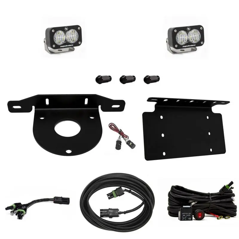 Baja Designs Dual S2 Sport Led Light Kit With Reverse Function And License Plate Mount For 2021+ Ford Bronco 1