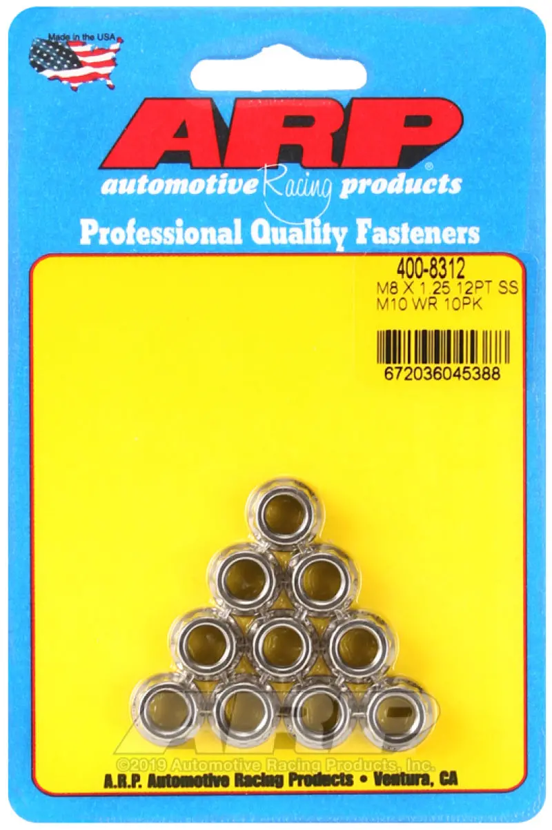 Arp Stainless Steel 12-Point Nut Kit – M8 X 1.25 Thread Pitch 1