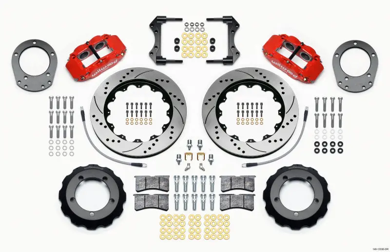 Wilwood Superlite 4R Front Hat Brake Kit – 14" Drilled Rotors With Lines For 1976–1977 Ford Bronco Dana 44 1