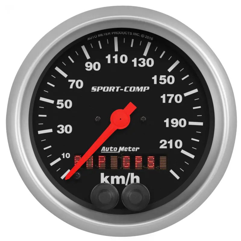 Autometer Sport-Comp 3-3/8-Inch Gps Speedometer – 0–225 Km/H Digital-Analog Hybrid Gauge 1