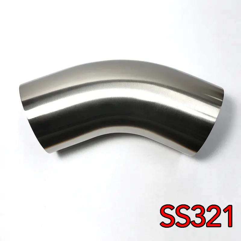 Stainless Bros Ss321 45° Mandrel-Bent Elbow – 3.5-Inch Diameter, 1.5D Radius, 16-Gauge Wall Thickness 1