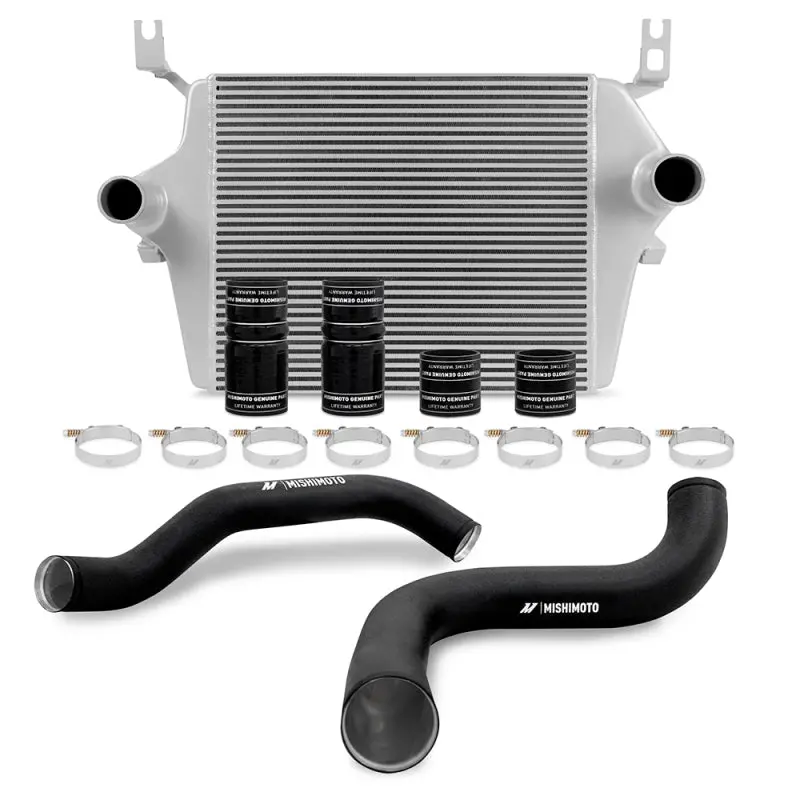 Mishimoto Silver Intercooler Kit With Black Pipes For 1999–2003 Ford 7.3L Powerstroke Diesel 1