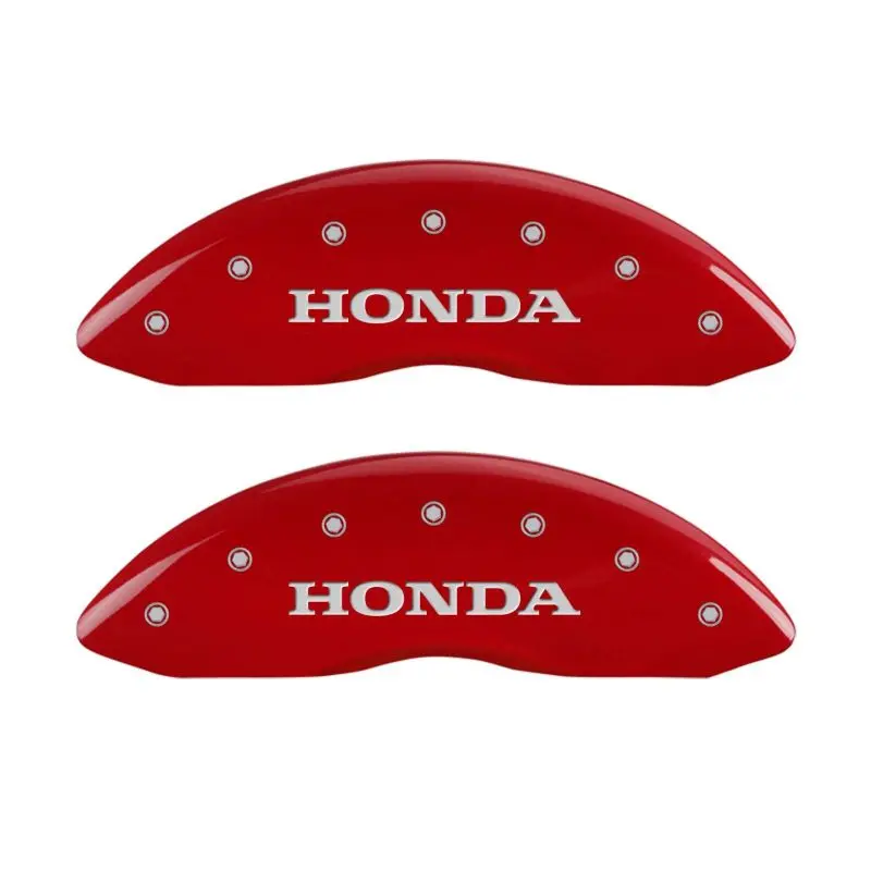 Mgp Engraved Caliper Covers – Front (Honda Logo), Rear (H Logo), Red Finish With Silver Chrome Accent 1