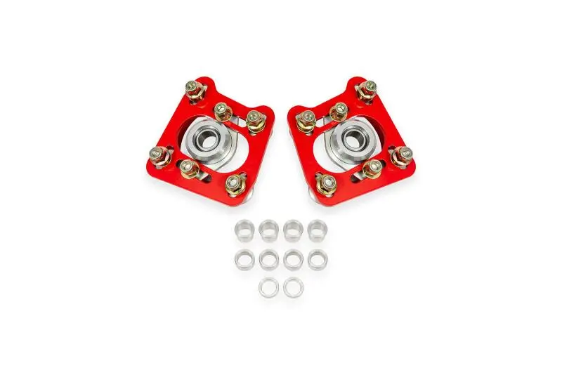Bmr Steel Caster/Camber Plates For 1994–2004 Ford Mustang – Red Finish 1