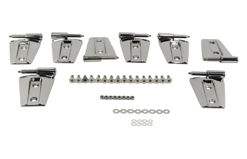 Kentrol Polished Silver Door Hinge Set – 8-Piece Kit For 2007–2018 Jeep Wrangler Jk (4-Door) 1