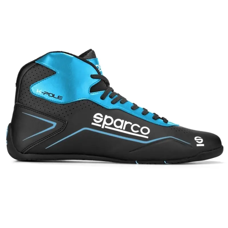 Sparco K-Pole Racing Driving Shoes – Size 41, Black/Blue Design 1