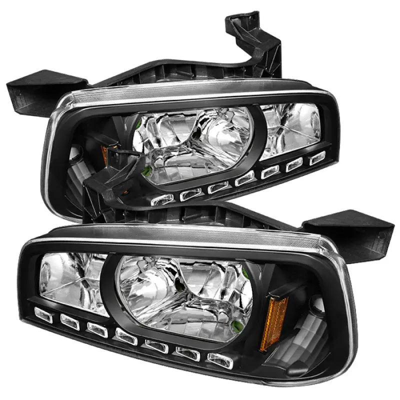Xtune Led Crystal Headlights For 2006–2010 Dodge Charger – Single-Unit, Black Housing, Hd Illumination 1