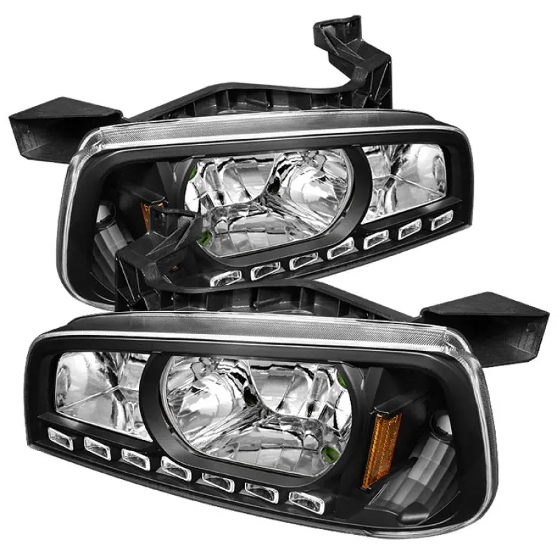 Xtune Led Crystal Headlights For 2006–2010 Dodge Charger – Single-Unit, Black Housing, Hd Illumination 2