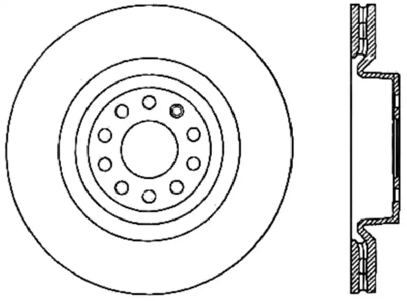 Stoptech 06-10 Audi A3/08-10 Tt / 06-09 Vw Gti Mk V Cryo-Stop Right Front Slotted Rotor 2